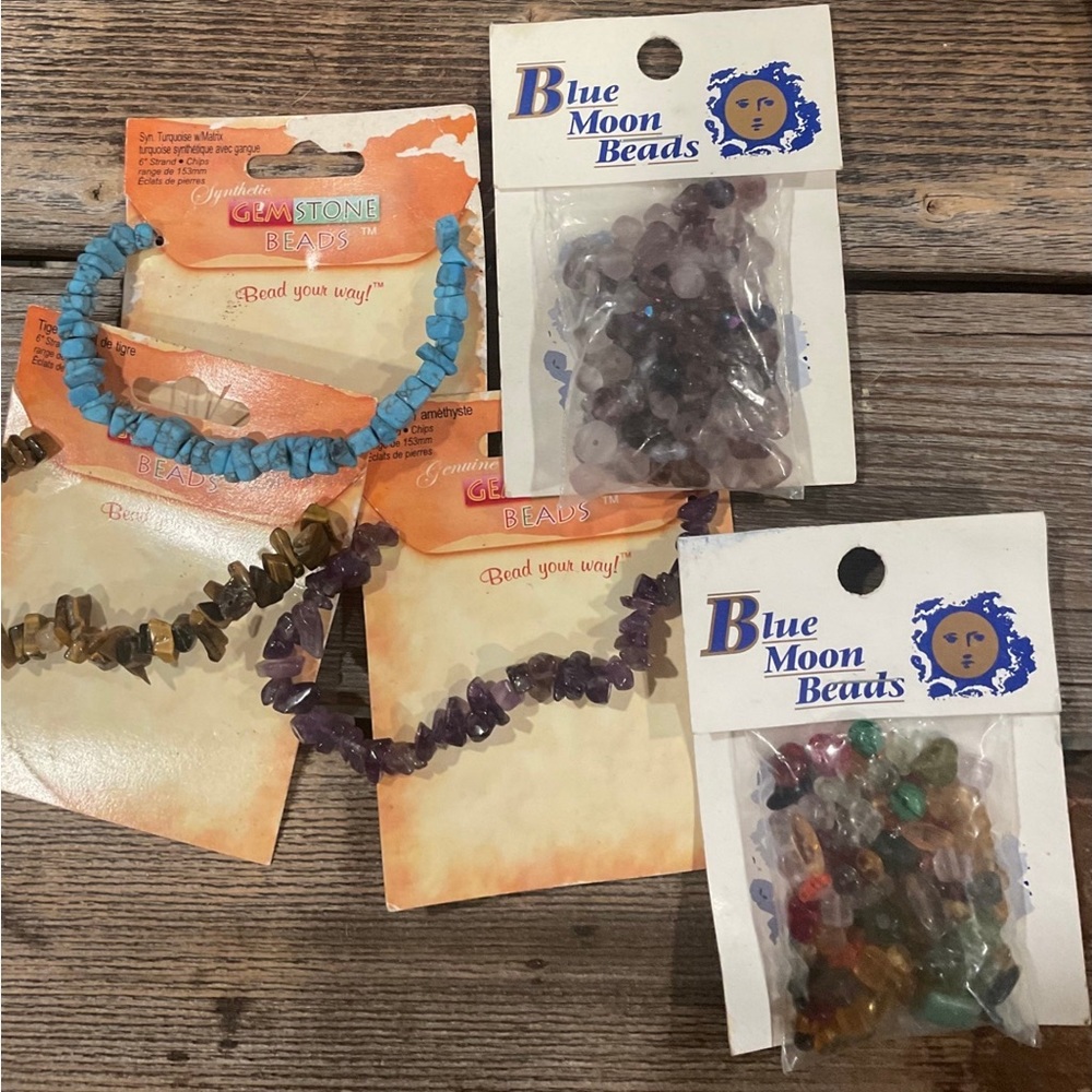 moon and gem stone beads
